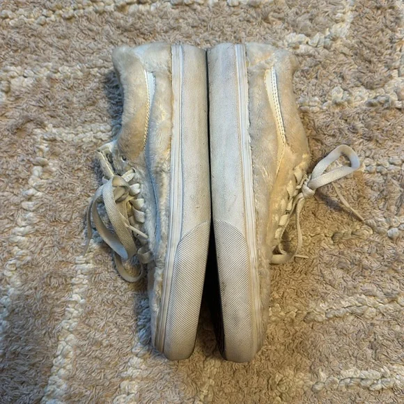 Cream Fluffy Vans - Picture 5 of 6